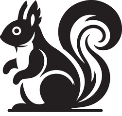Cute Squirrel silhouette icon  vector art illustration