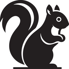 Cute Squirrel silhouette icon  vector art illustration