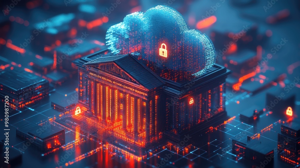 Poster secure cloud data storage with cyber security bank