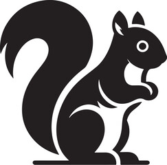 Cute Squirrel silhouette icon  vector art illustration