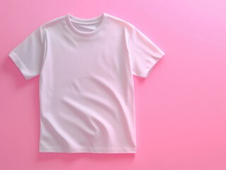 White T-Shirt on Pink Background