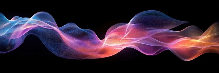 Naklejka premium The wire gradient translucent glass molten forms an elegant curve and flies through the air several times