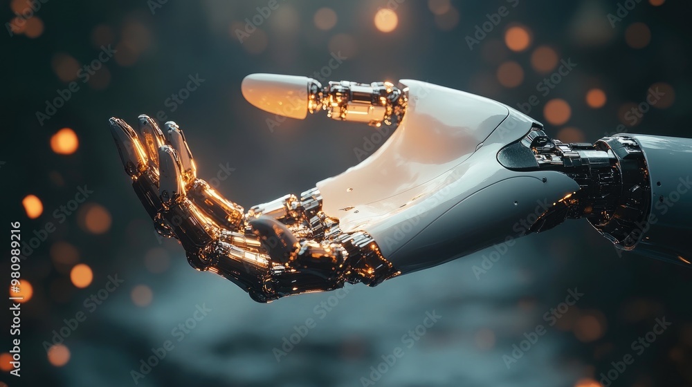 Poster a robot hand performing a delicate task
