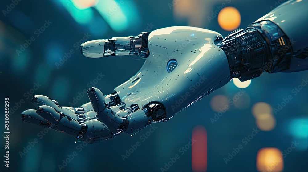 Poster a robot hand performing a delicate task