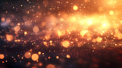 Obraz premium 3D Bokeh Festive Glow Background for New Year 2025 - Soft Glowing Lights & Joyful Atmosphere Ideal for Text Overlays