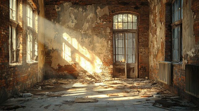 Widescreen depiction of a dilapidated building in urgent need of structural reinforcement and retrofitting