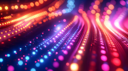 Vibrant 3D Futuristic LED Lights for New Year 2025: Stunning Close-Up of Colorful Displays Enhancing Festive Atmosphere on Isolated White Background