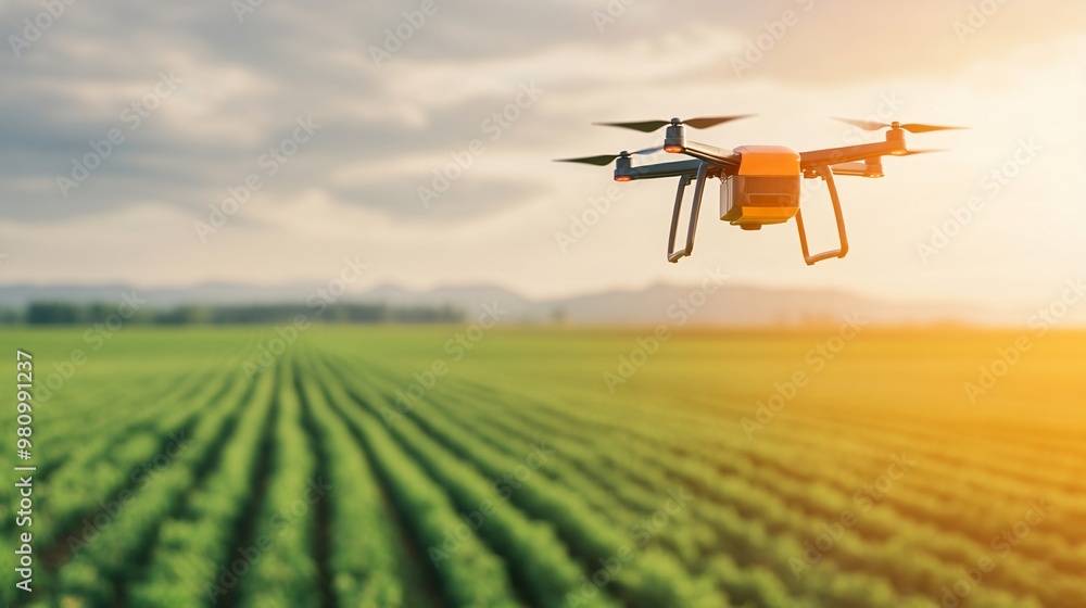 Poster ai-powered harvesting revolution - precision farming with autonomous robotics for efficient smart ag