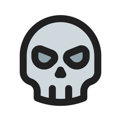 skull outline fill icon