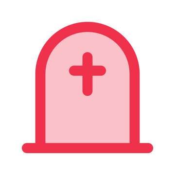 red tombstone icon with cross clip art preview