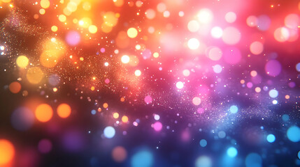 3D Bokeh Celebration Lights: Vibrant Soft Glowing Lights in Colorful New Year 2025 Design for Dreamy Background and Text Overlay