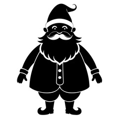 Santa Claus black silhouette transparent background Halloween Design