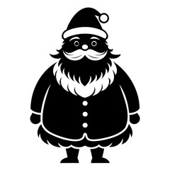 Fototapeta premium Santa Claus black silhouette transparent background Halloween Design