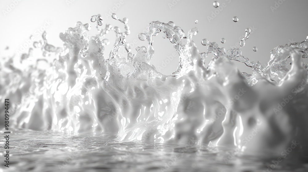 Poster abstract representation of water waves in a monochromatic setting.