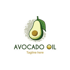 Avocado oil logo, avocado fruits