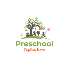 Preschool garden logo, kids education