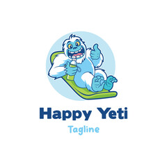 Happy yeti logo vector