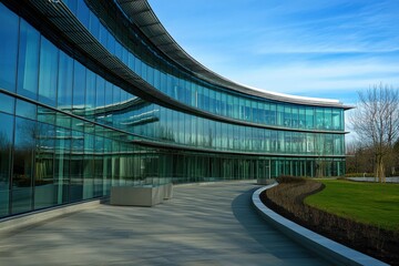 Fototapeta premium Nestle Corporate Headquarter Building. Brand Logotype for Business Corporation Editorial