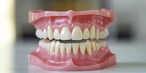 Obraz premium Mockup of a human jaw on a table in a dental office