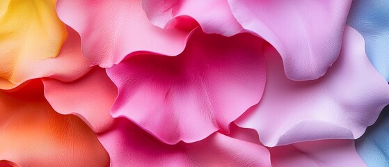 Fototapeta premium Flower Petal Layers, overlapping, abstract layers of colorful flower petals