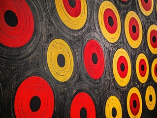 Fototapeta premium Close-up of textured wall with circular patterns