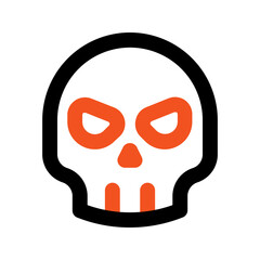 skull outline color icon