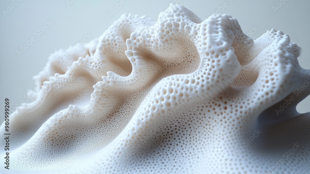 Poster close-up of intricate coral-like structure with textured surface.