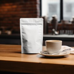 Paper pouch packaging coffee table saucer.