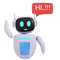 3D Smart Robot say hi Illustration