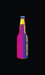 A bottle of sparkling water. Original vector illustration in vintage style.