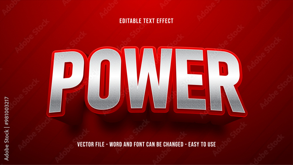 Poster power text effect, strong editable text style effect