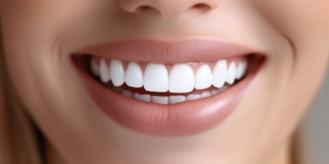 Perfect healthy teeth smile of a young woman. Teeth whitening