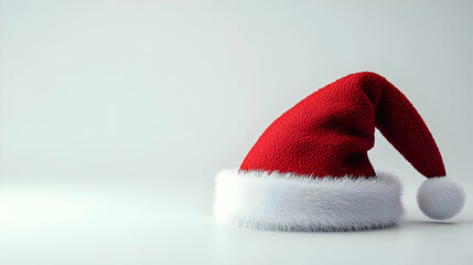3D Santa's Hat Icon - Colorful Illustration of Festive Santa Hat Isolated on White Background, Perfect for Infographics and Holiday Designs