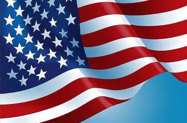 Fototapeta premium A close-up of the United States flag waving gracefully in the breeze.