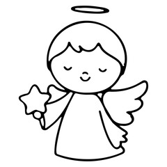 Cute Angel Holding Star