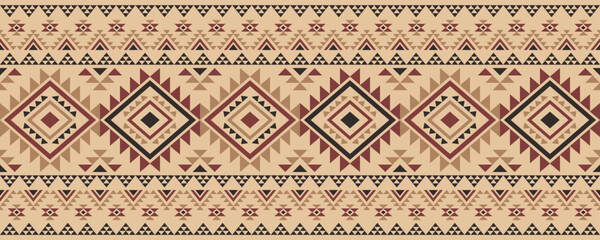 Ancient echoes Aztec geometric seamless patterns southwest Navajo Native American tribal ethnic colorful for textile printing