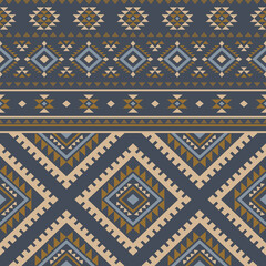 Ancient echoes Aztec geometric seamless patterns southwest Navajo Native American tribal ethnic colorful for textile printing