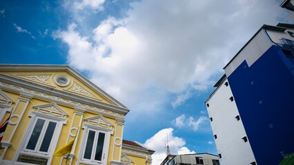 Facade architecture of Luang Kocha Itsahak Mosque (Luang Kocha Masjid) at  Song Was road, Thailand.