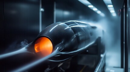 Obraz premium Formula 1 car front wing undergoing wind tunnel testing