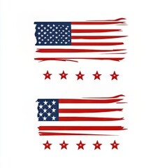 Artistic representation of the American flag with stars and stripes.