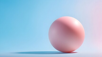 Fototapeta premium Minimalist Pastel Sphere with Geometric Patterns and Clean Composition