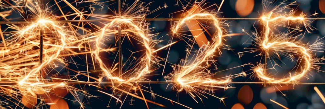 To create a festive atmosphere for a New Years celebration, bright sparklers 2025 symbolize excitement for an upcoming milestone at the bash, bringing cheerful and joyful vibes to the event