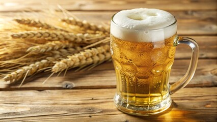  Glass of Beer with Foam Isolated on White Background