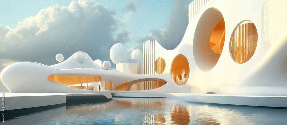 Aufkleber abstract architectural structures featuring a custom 3d model design
