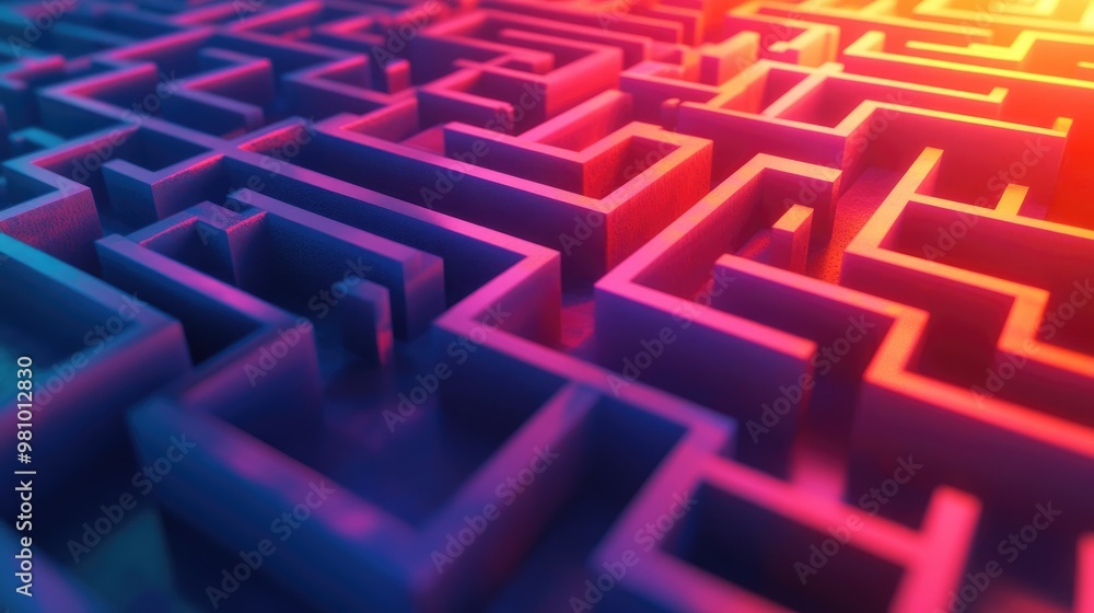 Poster intricate pathway concept featuring a complex labyrinth or maze representing a challenging game or d