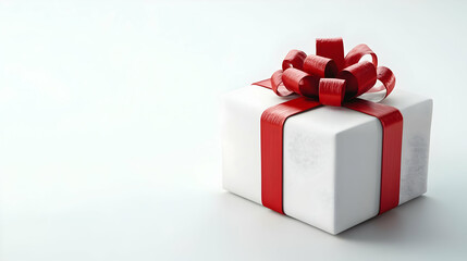 Obraz premium 3D Santa's Christmas Present Concept: Beautifully Wrapped Gift with Intricate Details, Isolated on White Background for Infographic Use