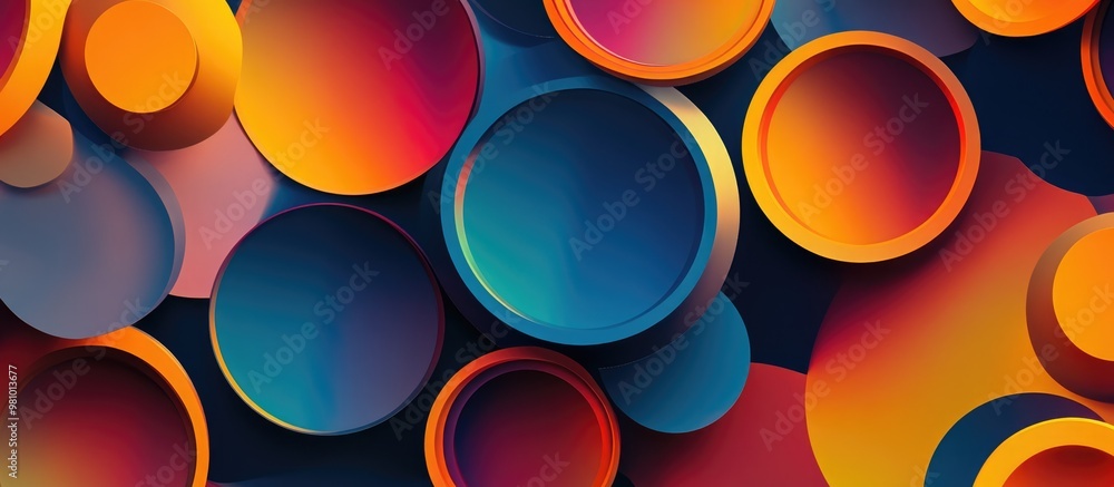 Poster elegant abstract background featuring a geometric pattern with vibrant multicolored circles