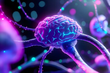 abstract digital artwork depicting the neural network inside your brain, 