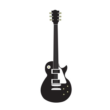 recommend clip art: vector electric guitar instrument music black white and background white