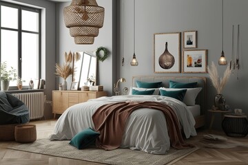 Creative Bedroom Mockup Showcase with Cozy Decor and Inviting Atmosphere
